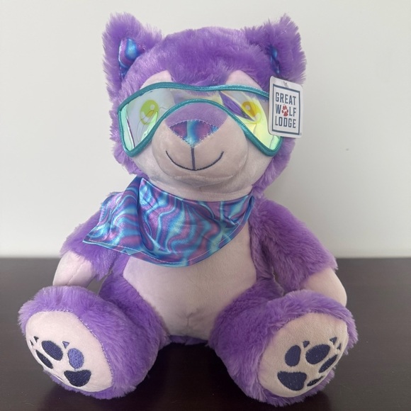 Great Wolf Lodge Other - NWT Great Wolf Lodge Snowboard Sports Purple Plush Teddy Bear Winter Youth Girl
